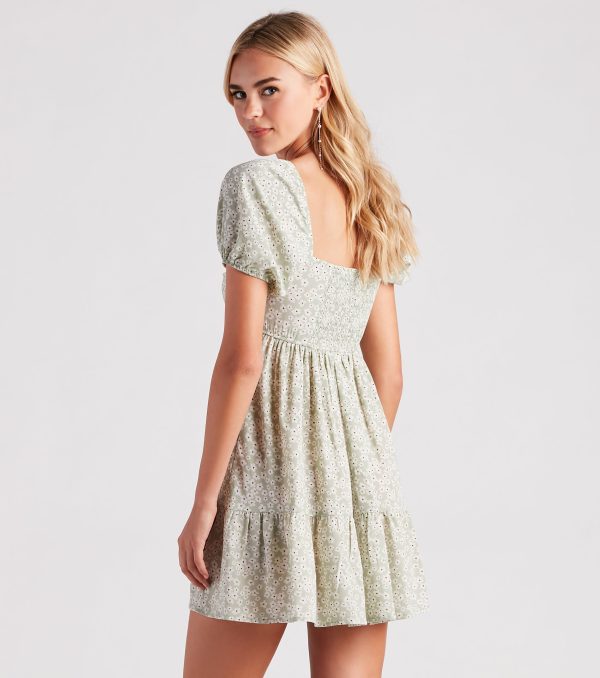 Playful Touch Crepe Daisy Print Short Dress - Image 2