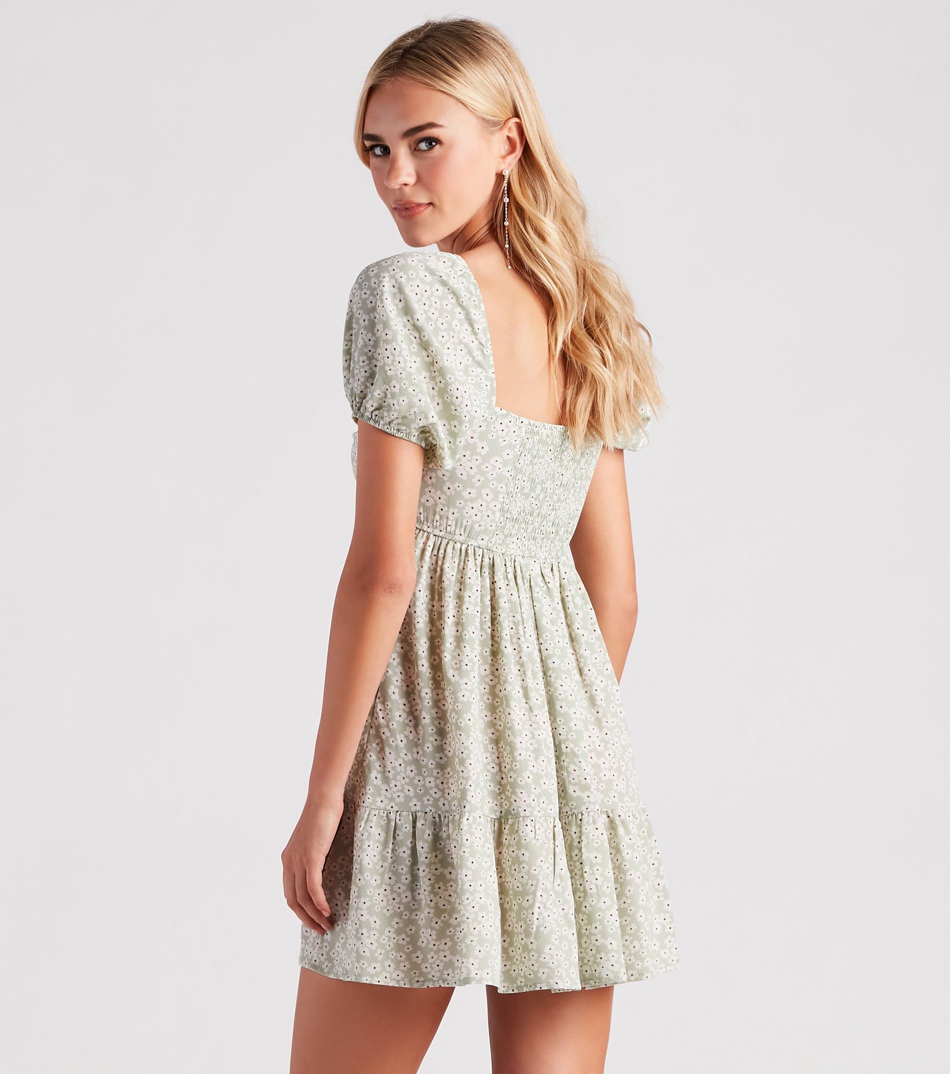 Playful Touch Crepe Daisy Print Short Dress - Image 2