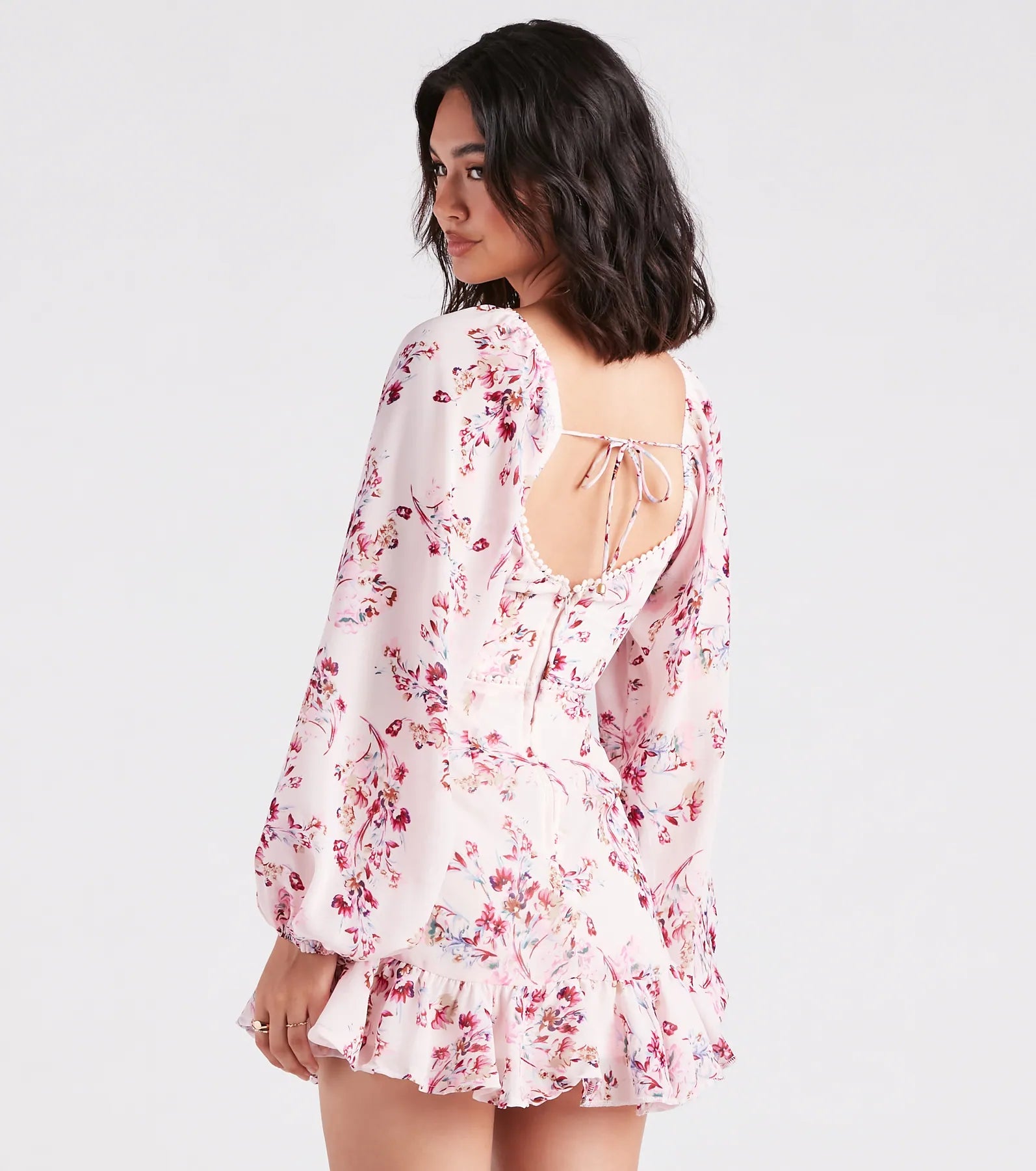 Ready For Floral Chiffon Ruffle Short Dress - Image 2