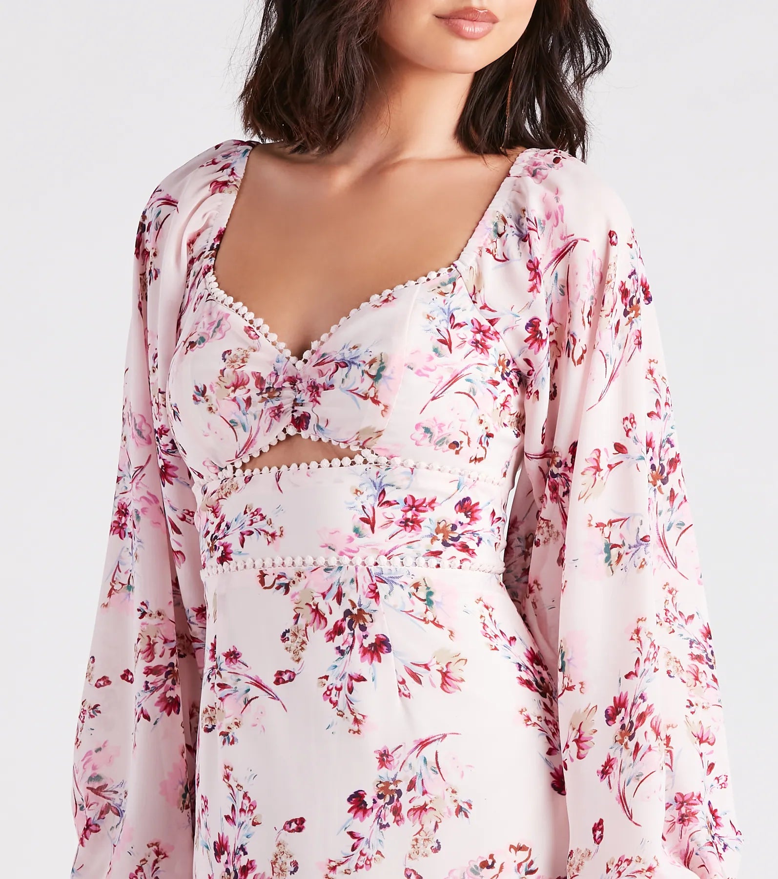 Ready For Floral Chiffon Ruffle Short Dress - Image 4