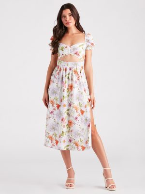 Room To Grow Floral Cutout Midi Dress