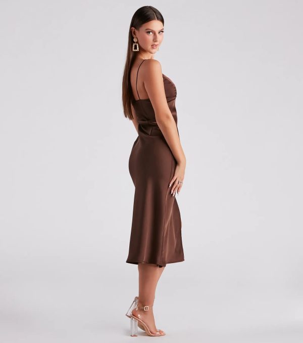 Rendezvous In Satin Slip Midi Dress - Image 8