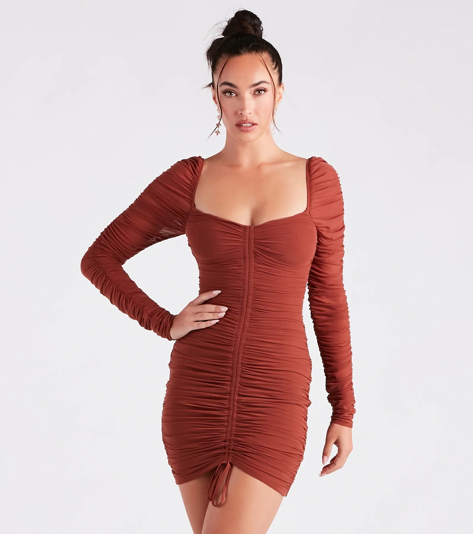 Chic Babe Ruched Mini Dress - Image 5