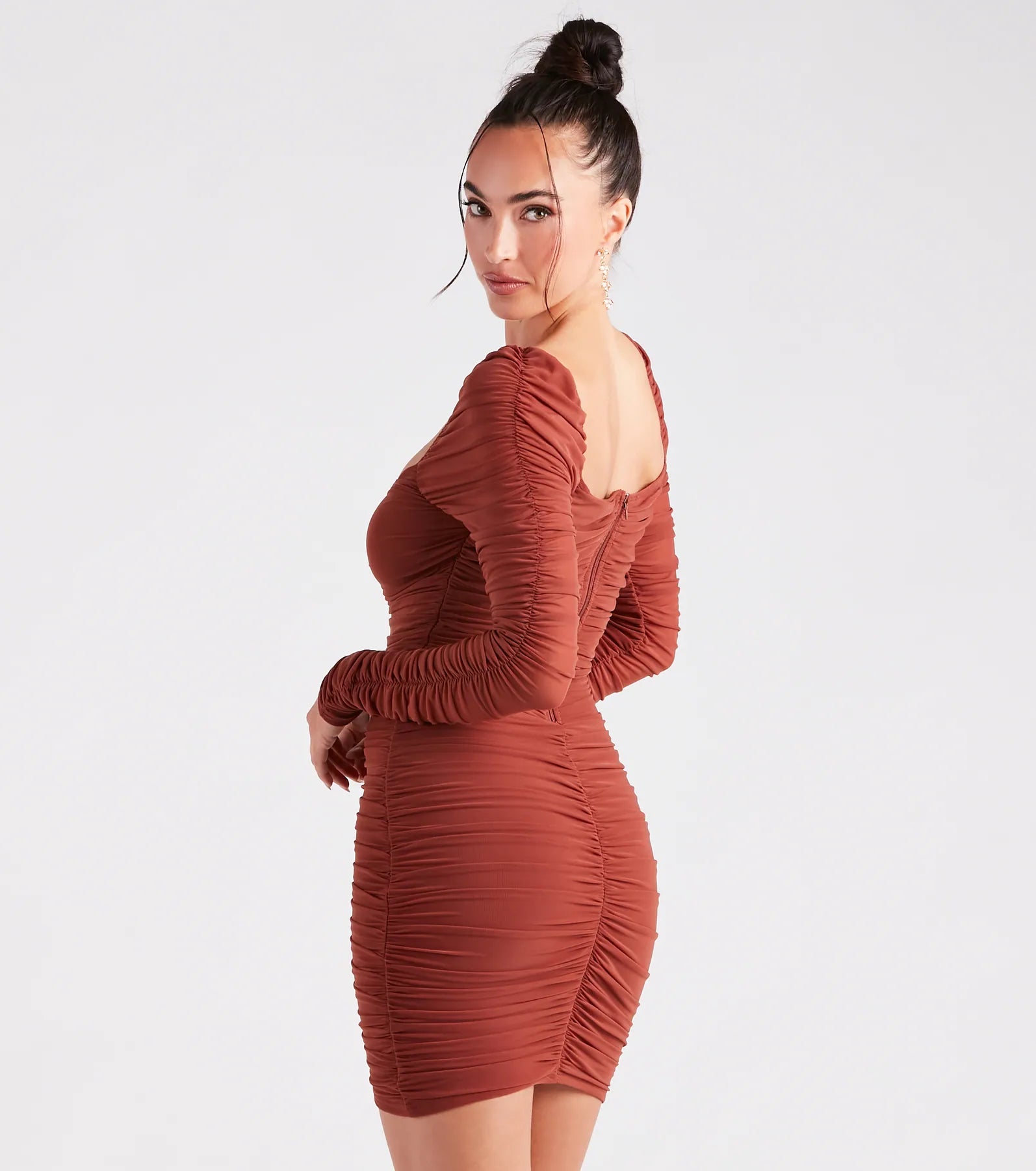 Chic Babe Ruched Mini Dress - Image 6