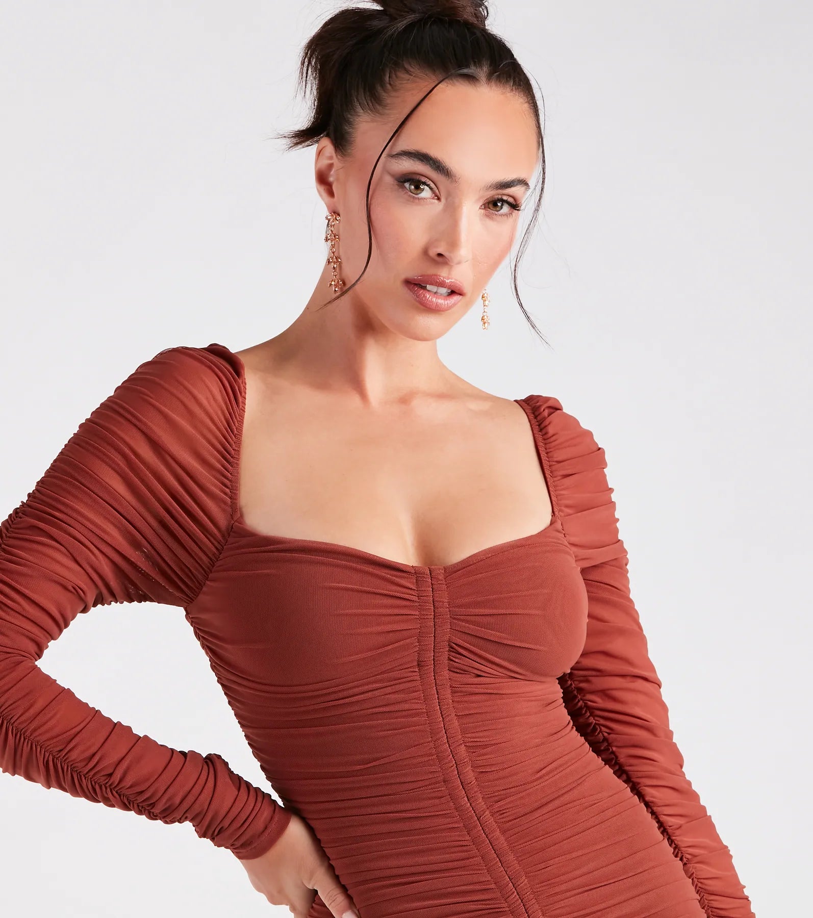 Chic Babe Ruched Mini Dress - Image 8