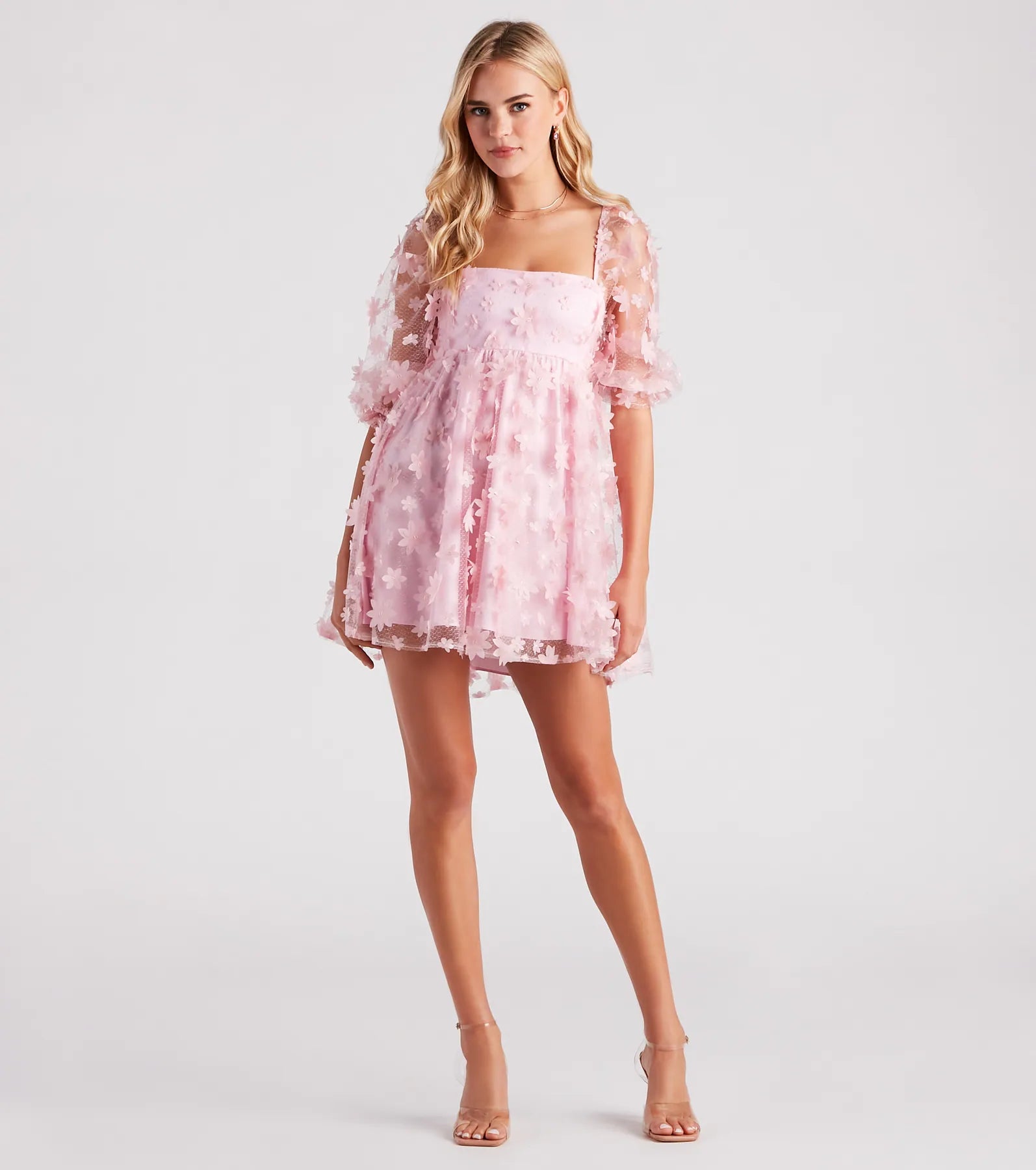 Sunshine Daisy Flower Mesh Skater Dress - Image 7