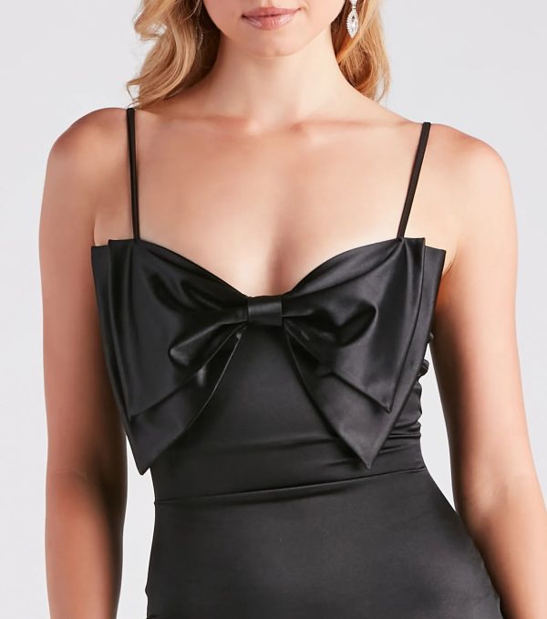Presently Chic Satin Bow Mini Dress - Image 4
