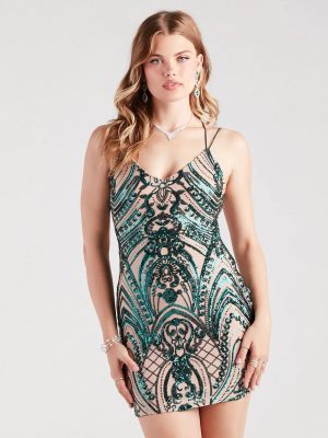 Dazzle Diva Sequin Strappy Back Party Dress
