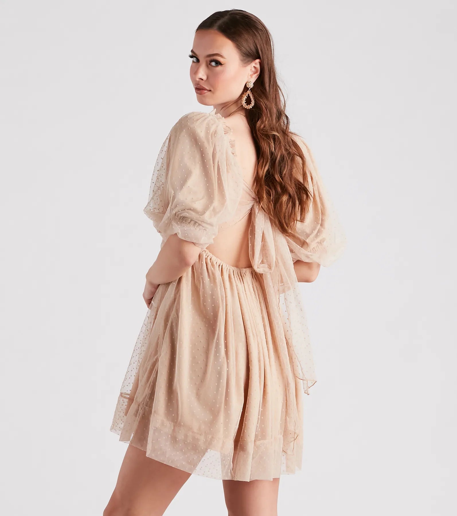 Whimsical Muse Chiffon Swiss Dot Skater Dress - Image 10
