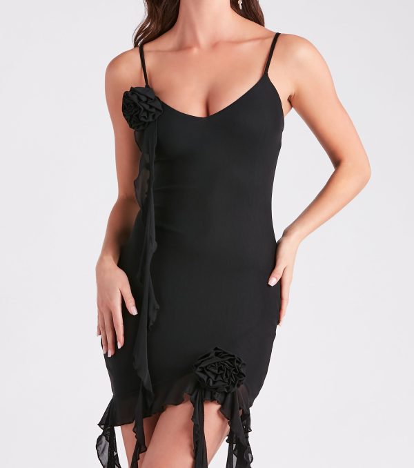 Romance Factor V-Neck Flower Ruffle Dress - Image 4