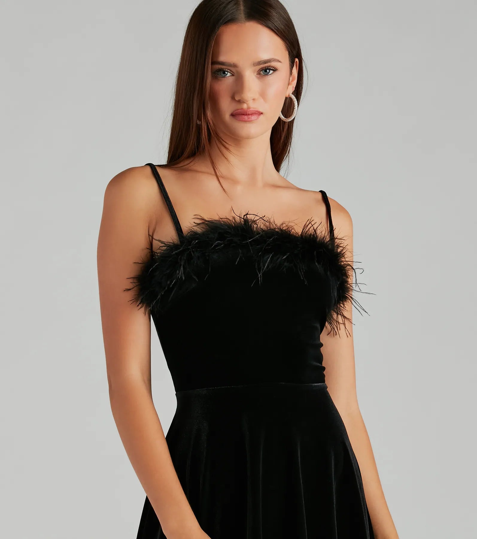 Diva Heart Marabou Velvet Skater Dress - Image 4
