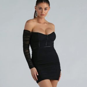 Risk Taker Off-The-Shoulder Mini Dress