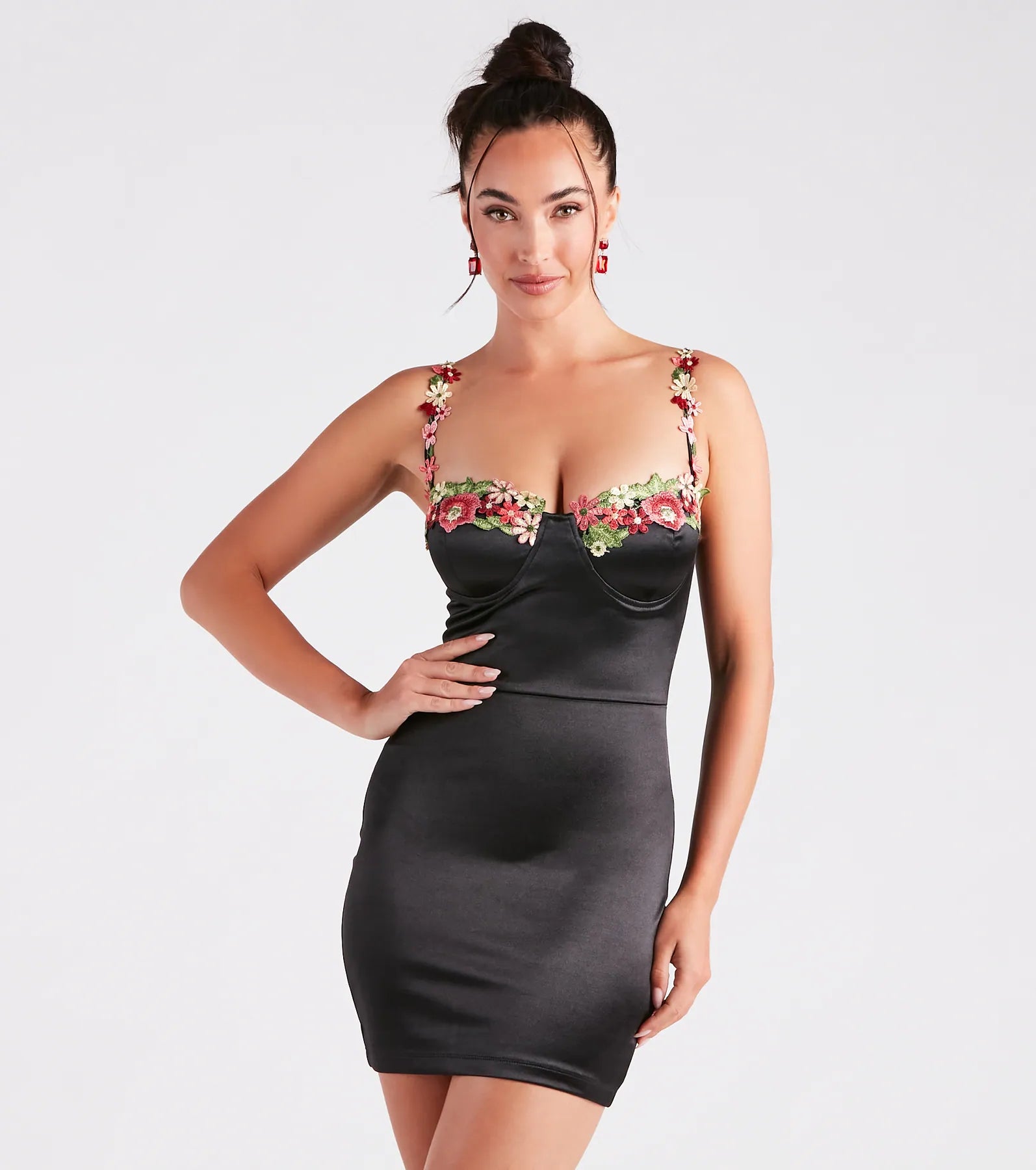 Chic Daydream Floral Satin Mini Dress - Image 7
