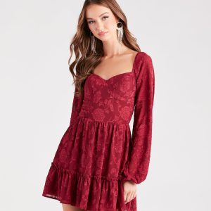 Shadow Blooms Floral Skater Dress
