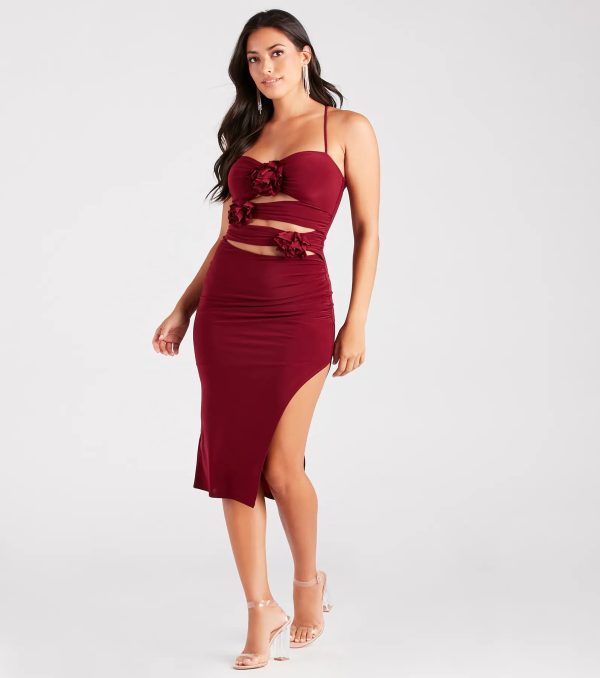 Rose So Sweet Halter Cutout Midi Dress - Image 3