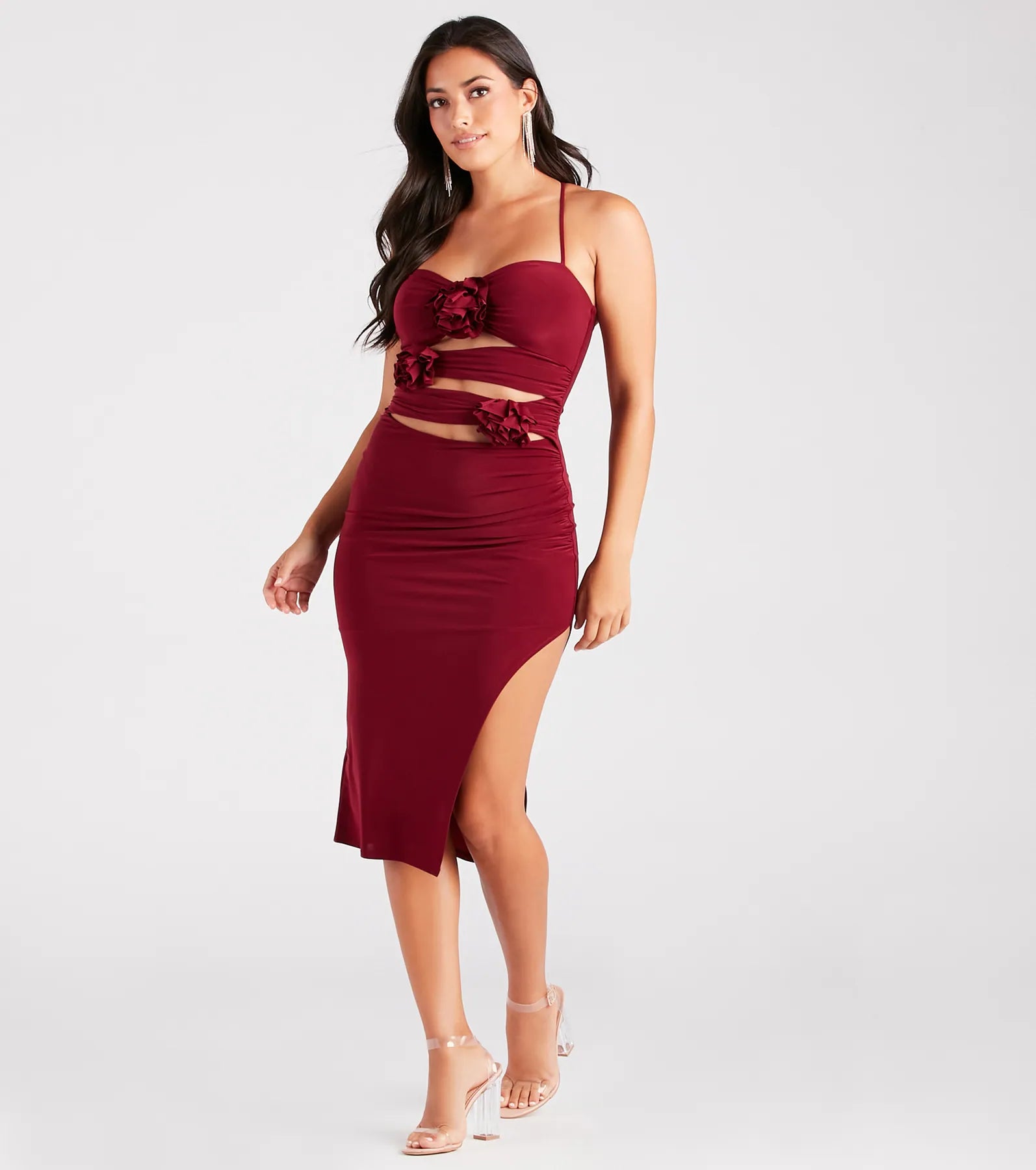 Rose So Sweet Halter Cutout Midi Dress - Image 3