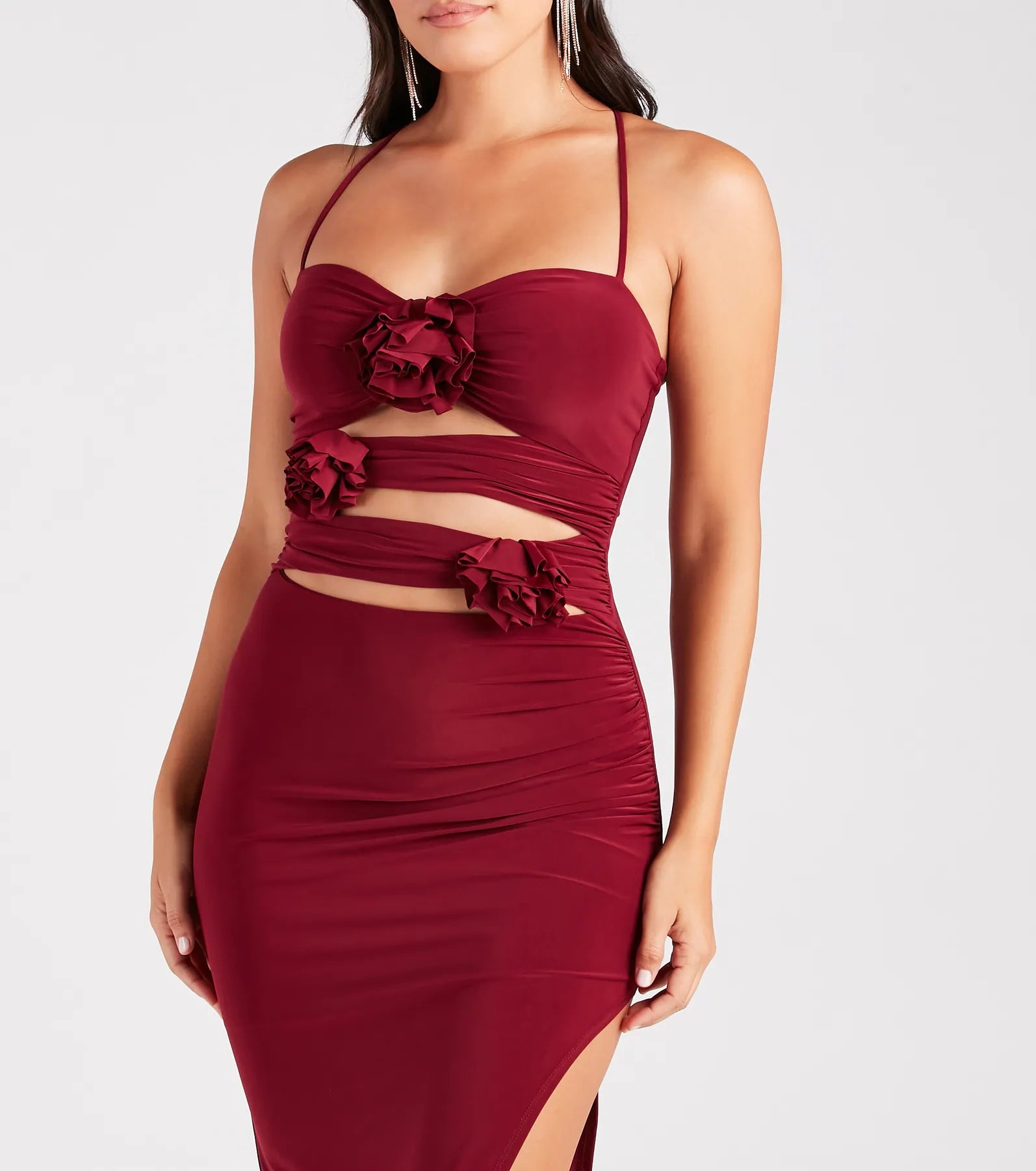 Rose So Sweet Halter Cutout Midi Dress - Image 4
