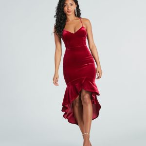 Feeling Sultry Velvet Mermaid Midi Dress