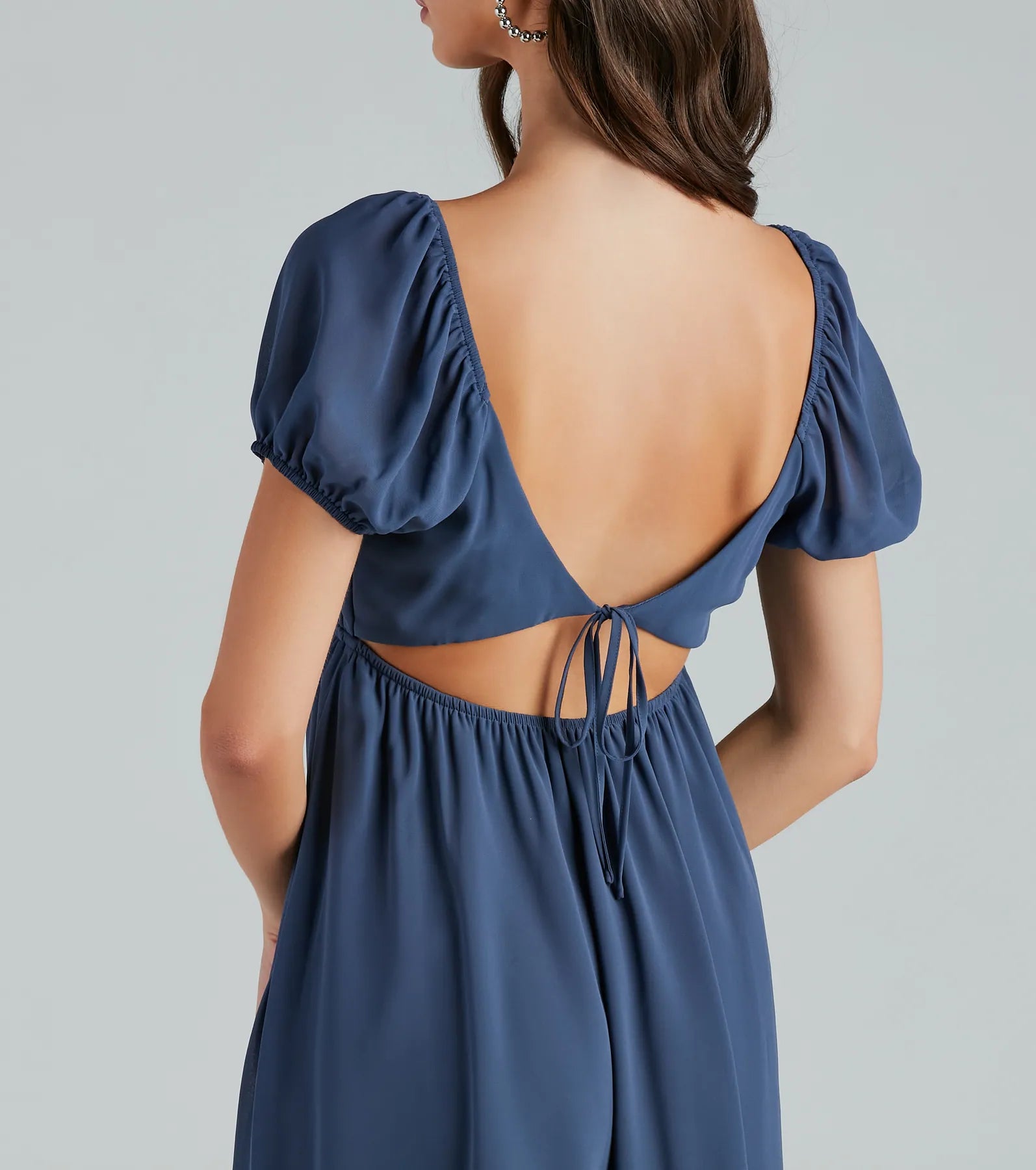 Spring Forward Chiffon Puff Sleeve Skater Dress - Image 8