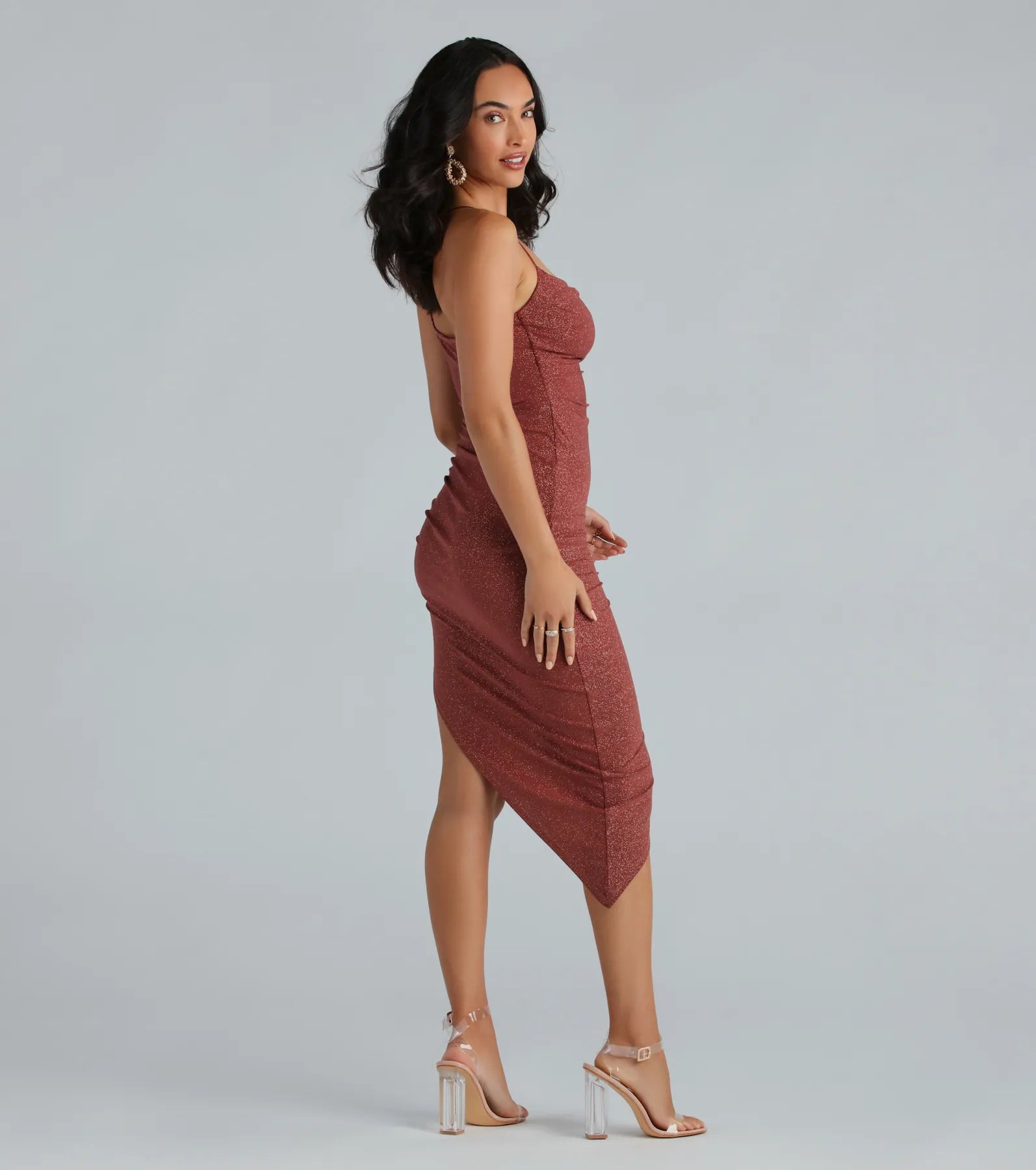 Shimmering Beauty Glitter Knit Midi Dress - Image 10