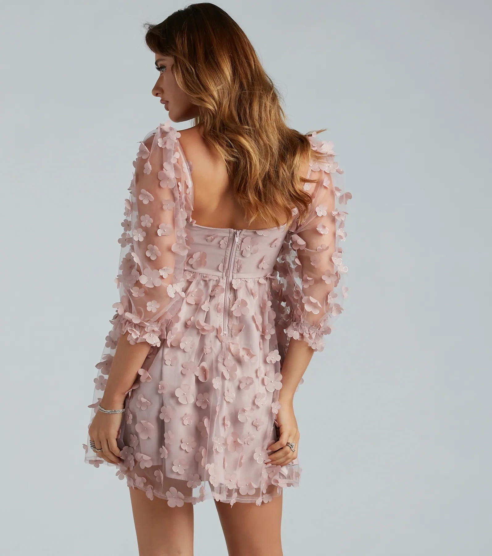 Sunshine Daisy Flower Mesh Skater Dress - Image 10