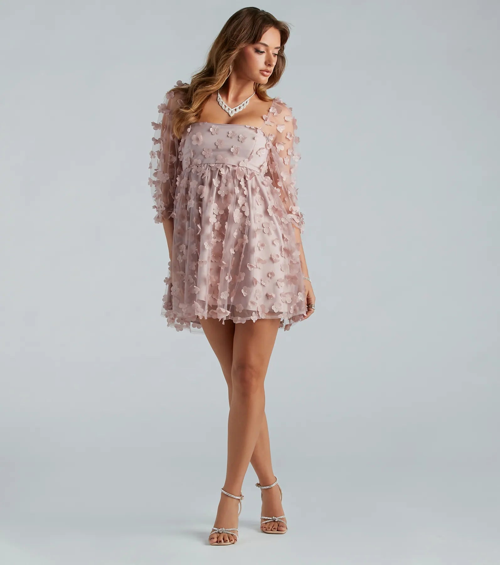 Sunshine Daisy Flower Mesh Skater Dress - Image 11