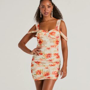 Blossom This Season Off-The-Shoulder Floral Mini Dress