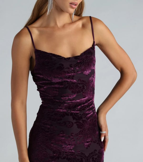 All For The Romance Velvet Flocked Mini Dress - Image 4