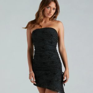 Heatin' Things Up Strapless Asymmetric Mini Dress