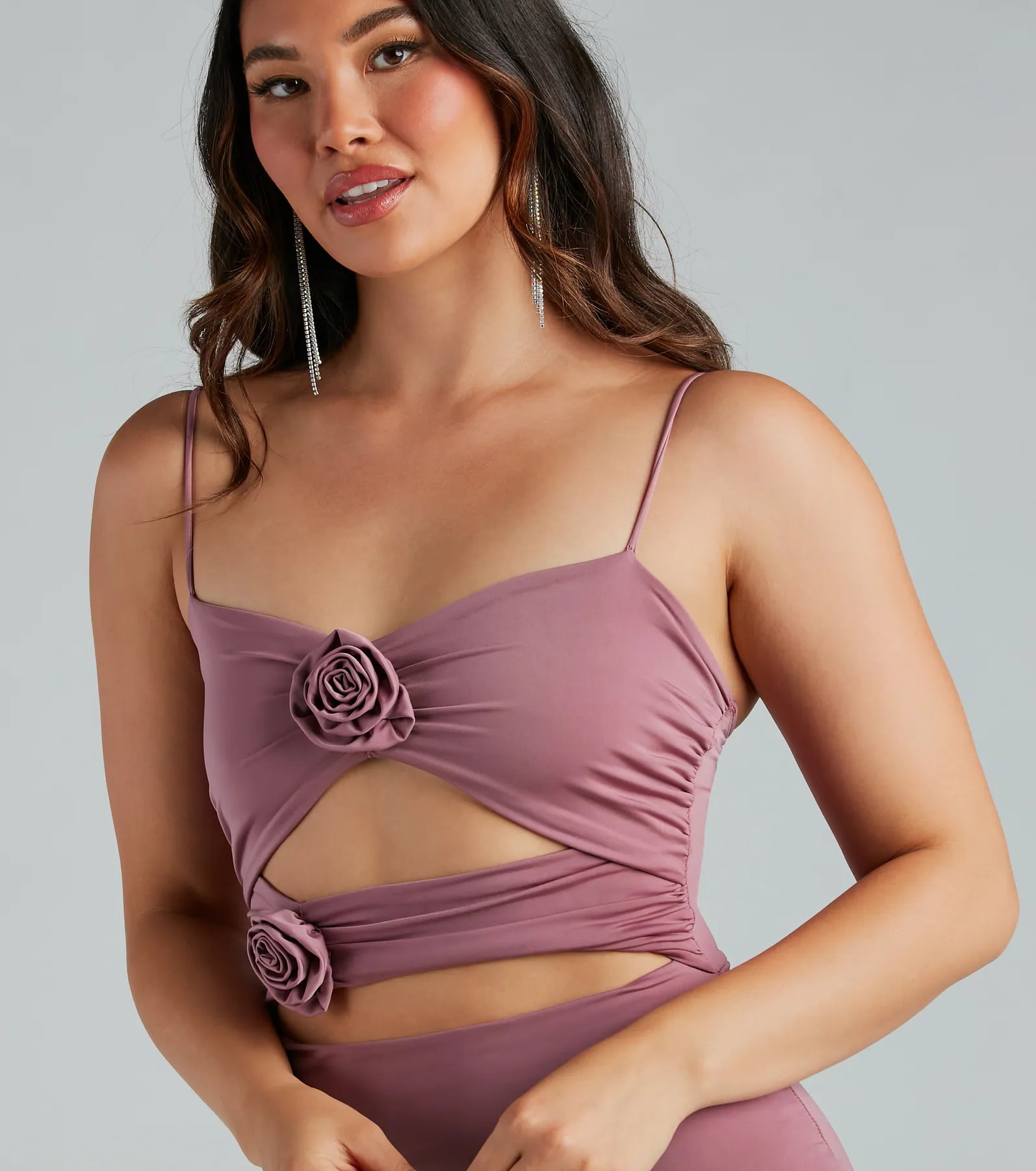 Sweet Charm Rosette Flower Cutout Midi Dress - Image 4