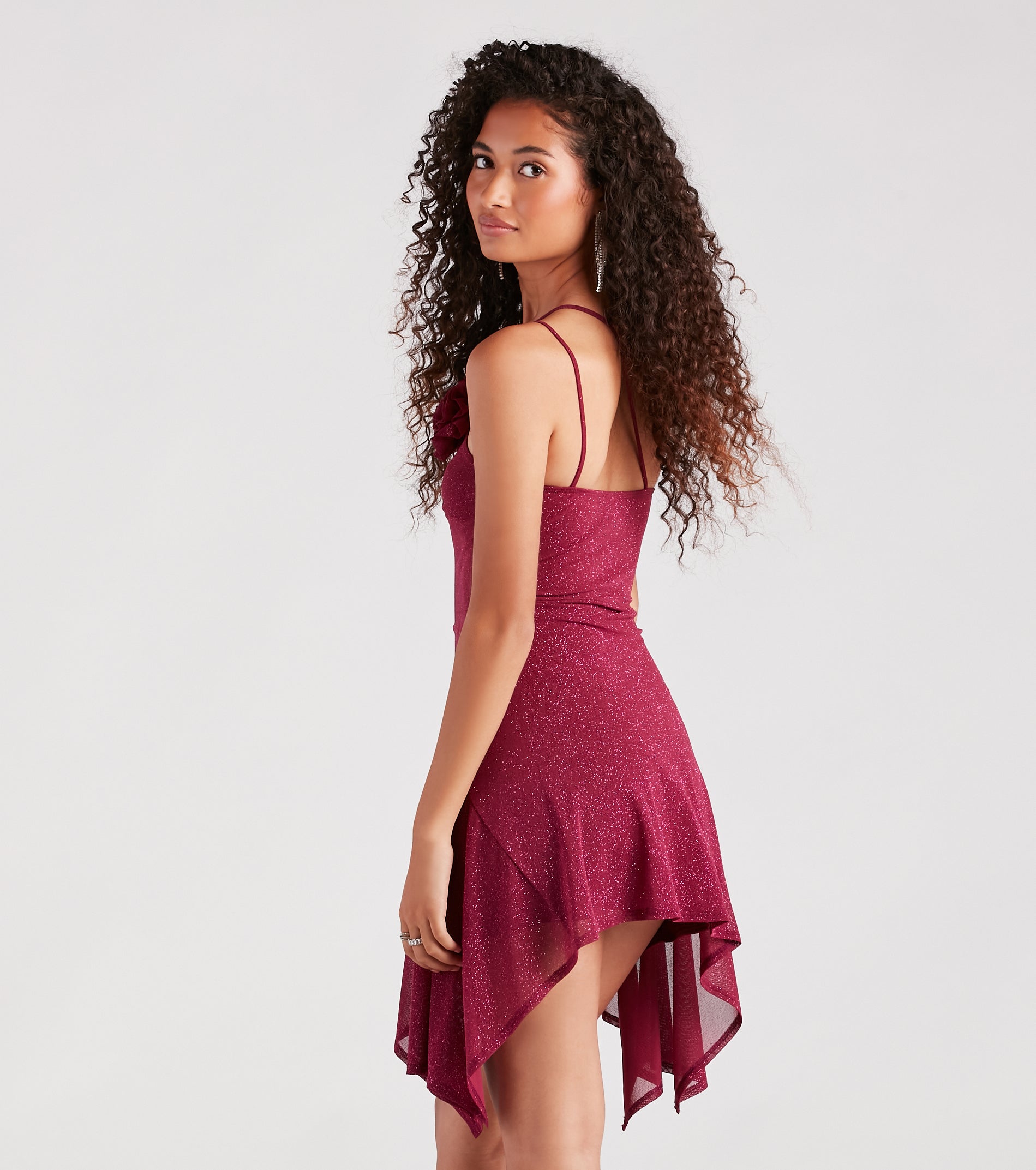 Glam Goals Rosette Accent Glitter Skater Dress - Image 2