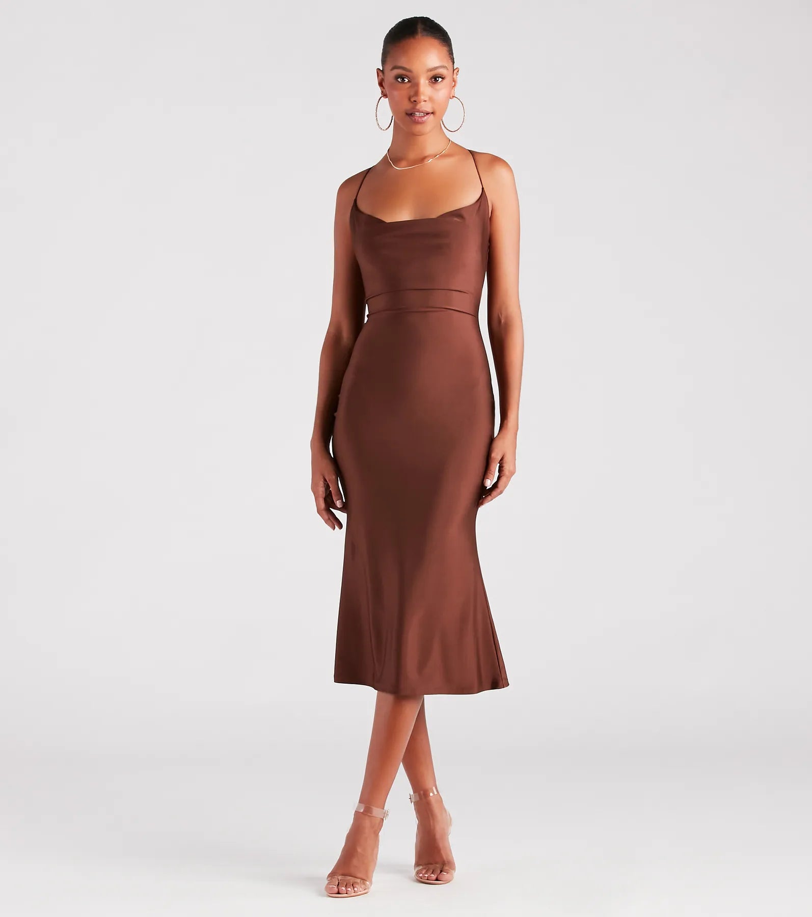Flatter Me Satin-Knit Midi Dress - Image 5