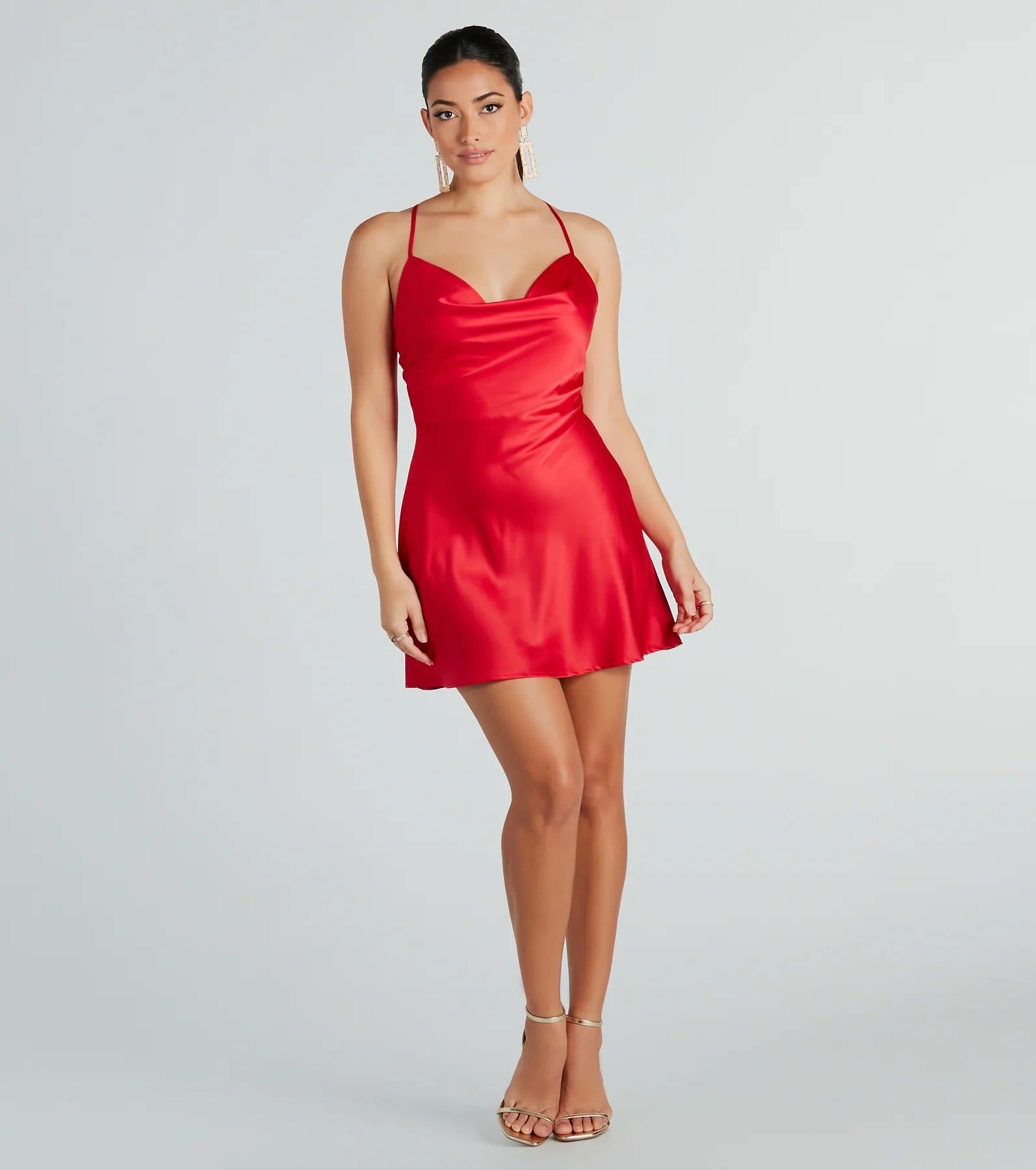 Alluring Romance Satin A-Line Mini Dress - Image 3