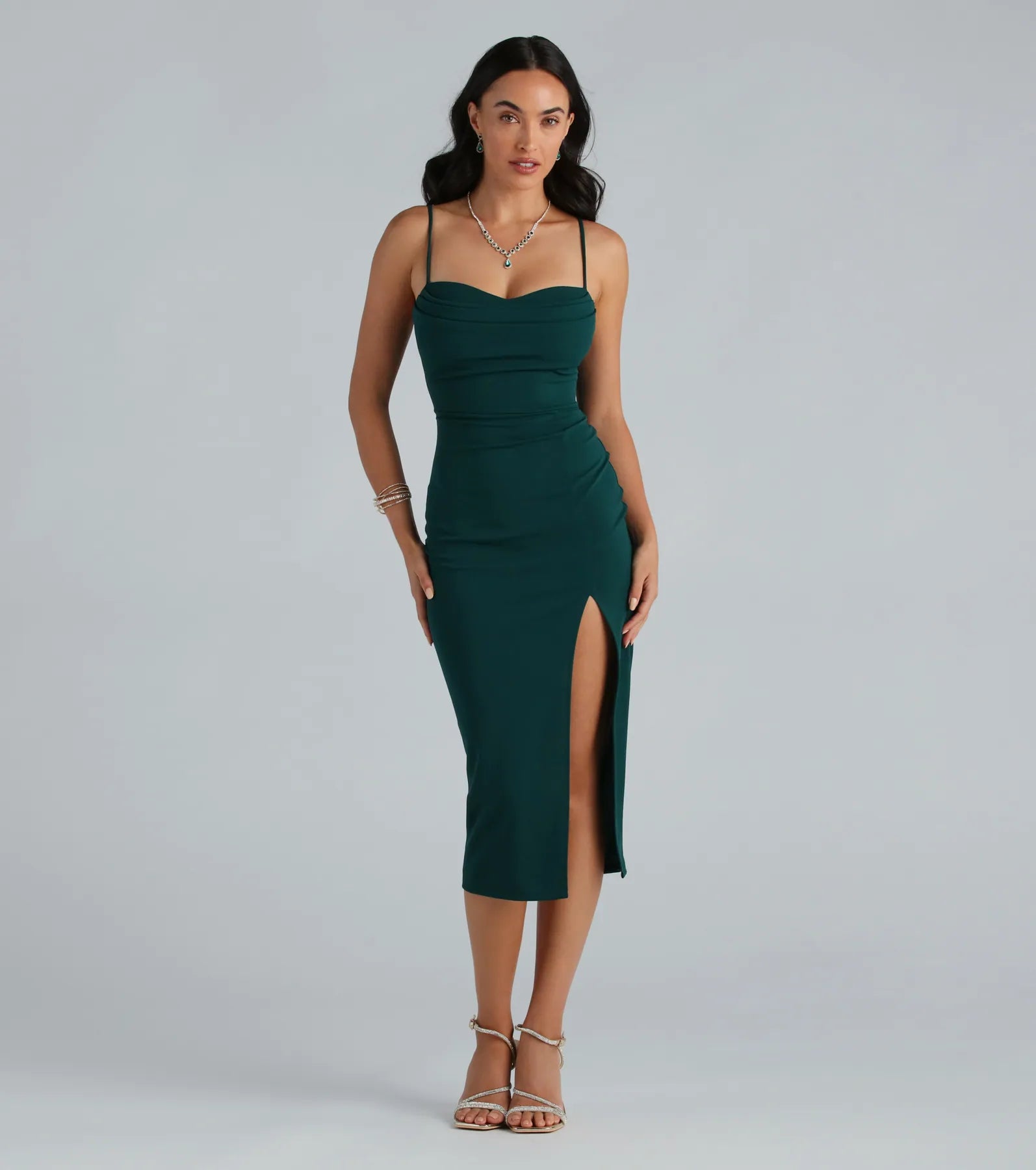 Shape Of You Crepe Cowl Midi Dress - Image 9