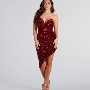 The Way You Sparkle Sequin Lace-Up Midi Dress