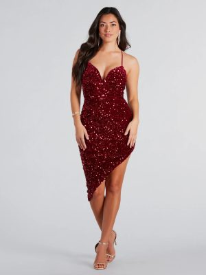 The Way You Sparkle Sequin Lace-Up Midi Dress