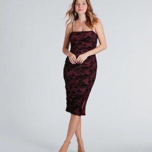 Date Night Chic Velvet Burnout Midi Dress