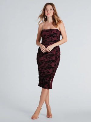 Date Night Chic Velvet Burnout Midi Dress