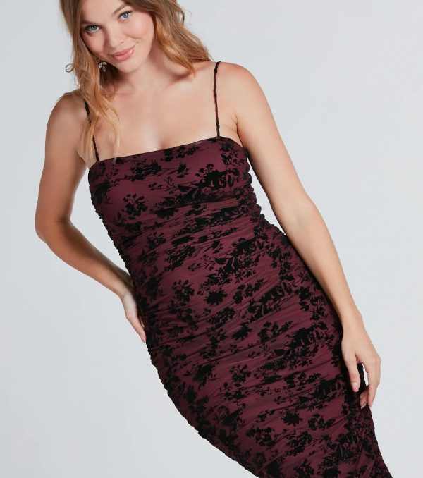 Date Night Chic Velvet Burnout Midi Dress - Image 4