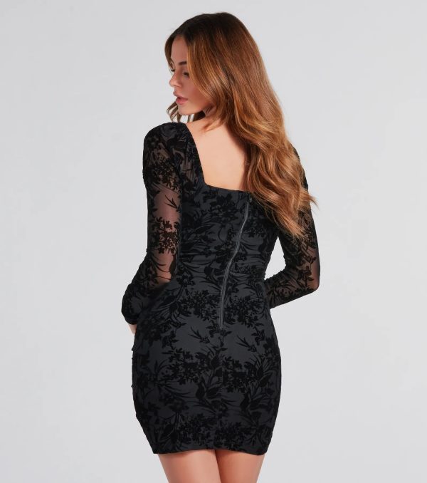 In Bloom Velvet Floral Mini Dress - Image 2