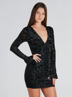 Dare To Be Chic Velvet Burnout Mini Dress