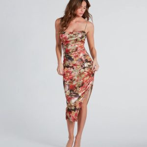 Best For Last Floral Metallic Midi Dress
