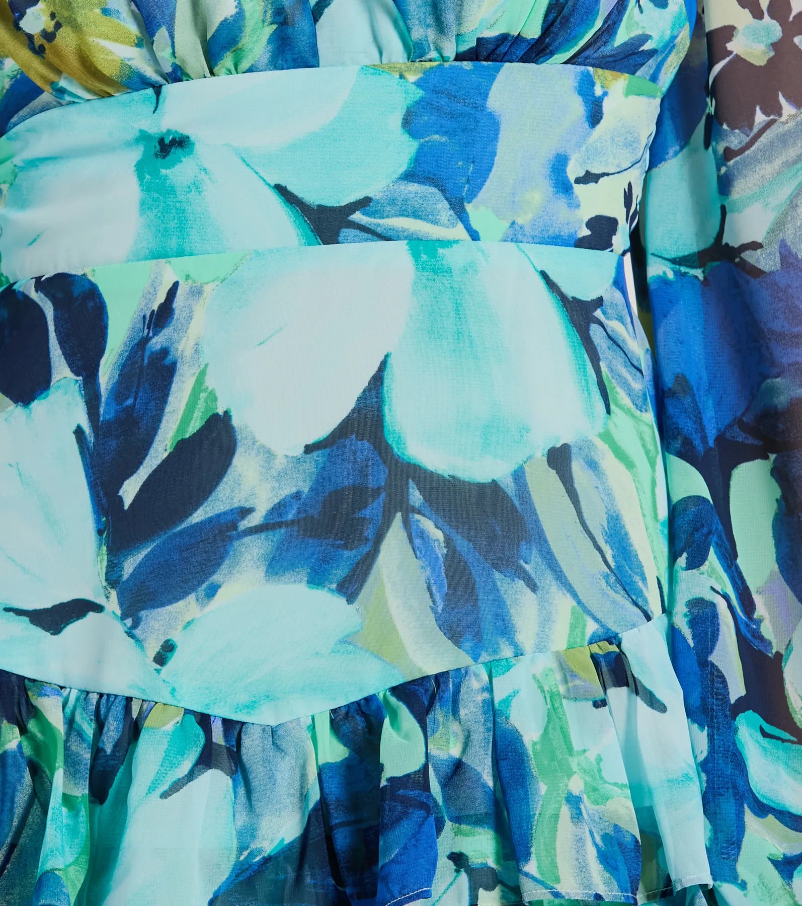 Right Impression V-Neck Floral Ruffle Skater Dress - Image 4