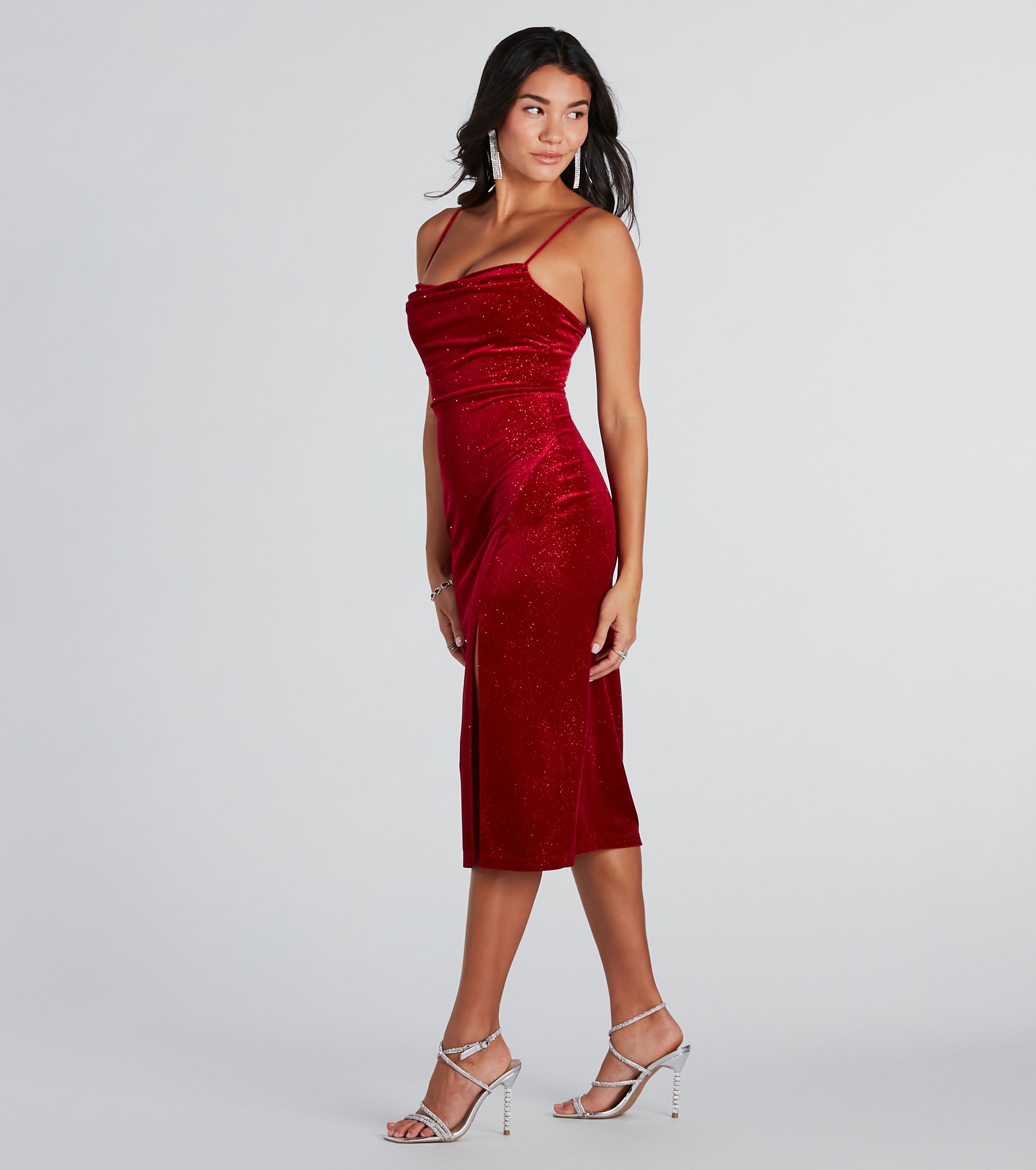 All Is Merry Velvet Glitter Midi Dress - Image 3