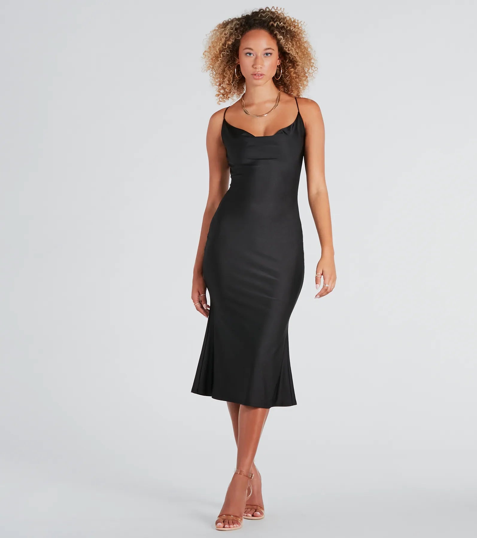 Flatter Me Satin-Knit Midi Dress - Image 13
