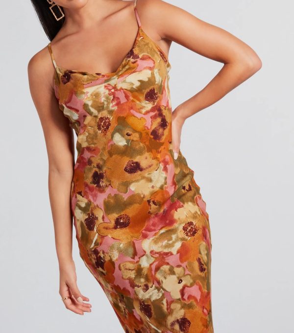 Simply Fine In Floral A-Line Midi Dress - Image 4