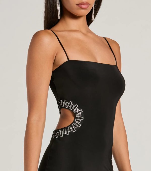 Ignite The Night Rhinestone Cutout Midi Dress - Image 3