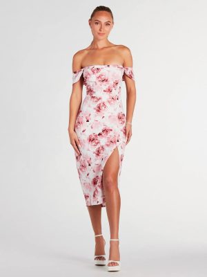 Enchanting Blooms Floral Linen Midi Dress