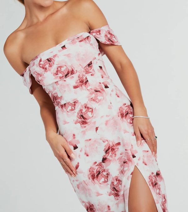 Enchanting Blooms Floral Linen Midi Dress - Image 4
