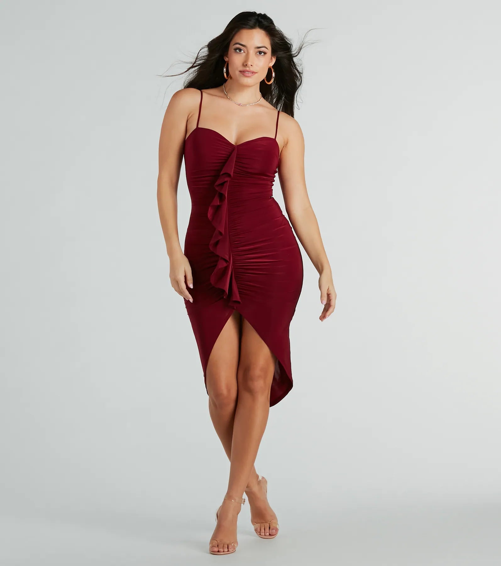 Ruffle Me Up V-Neck Midi Dress - Image 3